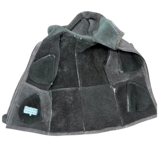 Sheepskin/Shearling Coat with Hood - Picture 5 of 5